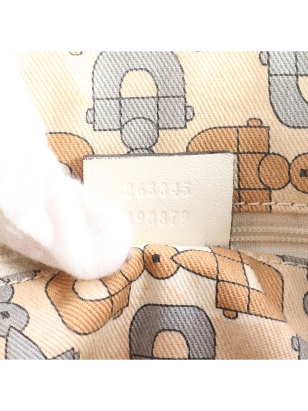 Gucci GG Canvas Leather Tote Shoulder Hand Beige Ree - Picture 9 of 9